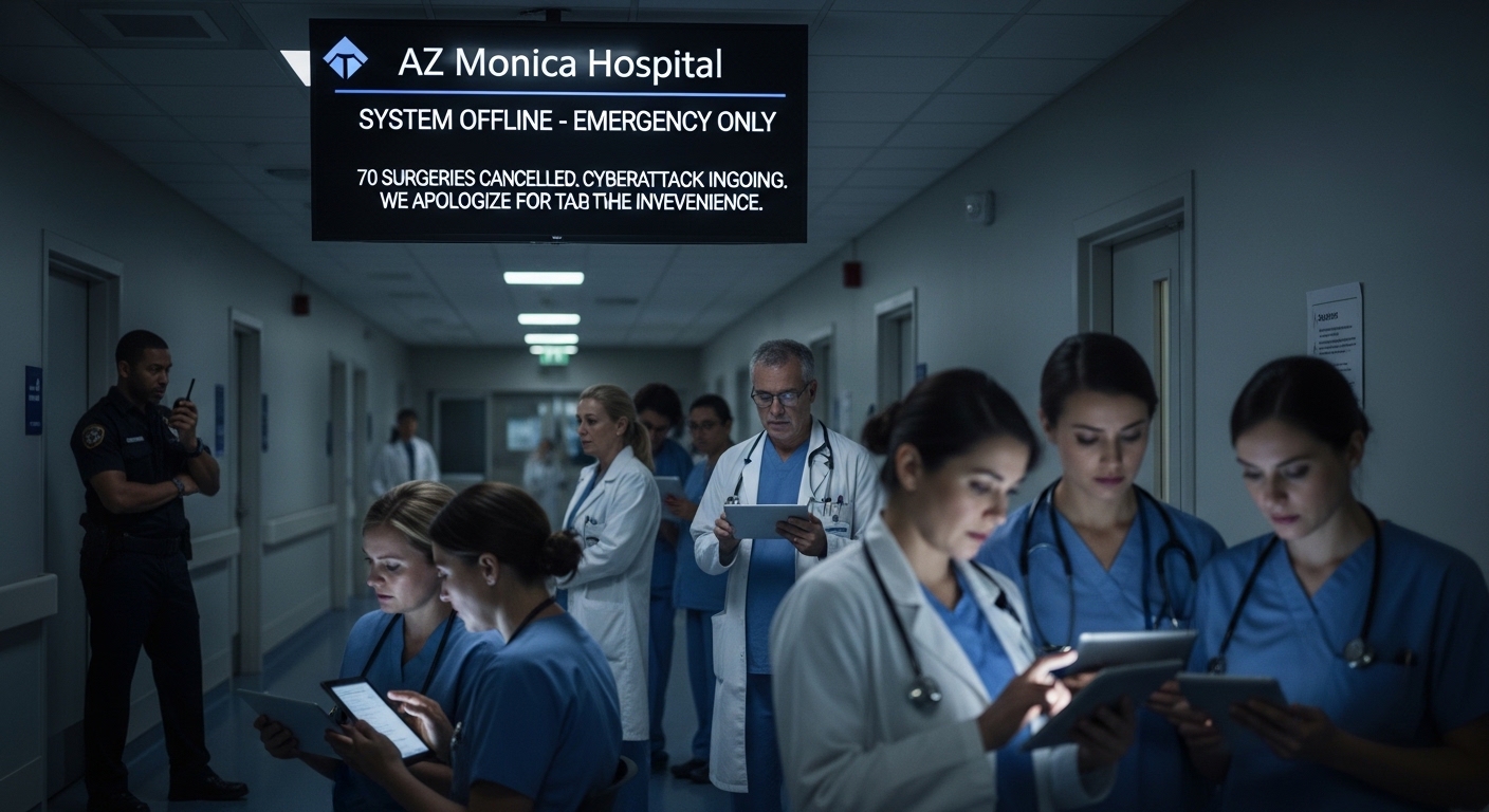 Hospital AZ Monica cresce alerta após ciberataque cancelar 70 cirurgias